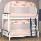 寓偉 【新品】360度防蚊 學生蚊帳宿舍單人0.9m上下床鋪免安裝蒙古包全底方頂子母床 摺疊蚊帳 露營蚊帳 蒙古包蚊帳 單