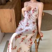 【韓國K.W.】韓國空運輕棉麻氣質天使高品質免穿搭洋裝(小香風/輕量涼感/洋裝/休閒/日系/通勤/渡假)