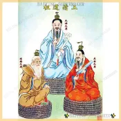 三清道祖畫像 元始天尊 靈寶天尊 道德天尊 太上老君 三清祖師神像 護貝相紙 道教掛畫 佛堂裝飾 神明後貼 神尊佛像字畫