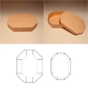 八角盒模板，圍巾盒，毛巾盒，化妝品盒，化妝品包裝，A4