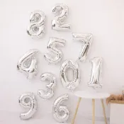 16吋可懸掛數字鋁箔氣球-銀色（單個）｜求婚／尾牙｜六分埔禮品