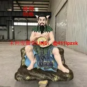 祥獅雕塑伏羲大帝 皇伏羲三皇八卦祖師供奉彩繪神像擺件廠家直供