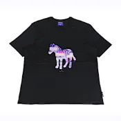 PAUL SMITH內布標英文LOGO棉質幻彩斑馬印花圓領短袖T恤(男款/黑)