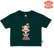 【Paul Frank】男童 女童 Julius帽帽朋友涼感T恤-綠色