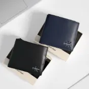 (店+)【CALVIN KLEIN】【Sharkhead】現貨 Calvin Klein 短夾 皮革 重疊 壓印 皮夾 黑色 CK 卡夾 男用 素色 錢包