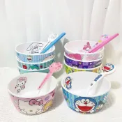 桃樂 🎀爆款熱推 🌈兒童餐具💖  兒童碗 碗 兒童餐具套裝防摔防燙寶寶專用喫飯碗無毒湯碗餐盤可愛幼兒園勺筷旗艦精選