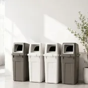 日本 RISU W&W系列 大開口/瓶罐分類垃圾桶 90L 大容量分類桶