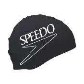 【SPEEDO】成人 矽膠泳帽 Printed Biofuse 黑/白