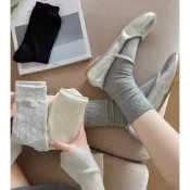 台灣現貨快速出❤️ 白色瑪莉珍 透氣 中筒堆堆襪 中筒襪 薄款 搭皮鞋 娃娃鞋 女襪 襪子 學生襪 大童