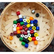【非織不可】大包裝450公克 角珠 管珠 450公克大顆原住民珠 陶瓷珠 混色 7*7mm 串珠材料