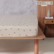 YVONNE 以旺傢飾 純棉馬來貘印花特大床包-象牙白