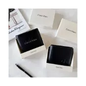(店+)【CALVIN KLEIN】CK 皮夾 真皮 零錢袋 男夾 防刮皮革 短夾 男生皮夾 原廠禮盒