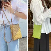 (店+)【MoonDy】編織包 手機包 斜背包 小方包 單小包 小包包女生 男女可以背 中性包 生日禮物 皮革編織包