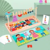 台灣賣家💗【木製益智換裝拼圖】幼兒早教認知百變換衣遊戲 男女孩過家家木頭拼圖 益智啟蒙親子互動玩具 禮物