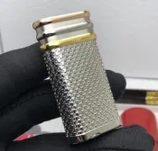 Cartier打火機附原裝盒！說明書！魚鱗紋三環銀色！二手品、極新！非Zippo、Dunhill、Dupont
