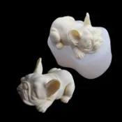 網紅立體法國斗牛犬沙皮狗翻糖硅膠模具 DIY巧克力蛋糕烘焙滴膠模