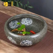 免運 特惠/附發票 魚缸 盆 水缸 景德鎮陶瓷魚缸大號青花手繪金魚缸碗蓮缸烏龜缸魚盆家居裝飾擺件工廠直銷 店長推薦 售後保障 全館折扣 5s722