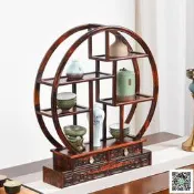 【現貨 免運 可開發票】紅木傢俱老撾大紅酸枝小博古架實木多寶閣桌面中式擺 古董架置物