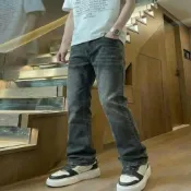(店+)牛仔褲男加大尺碼彈性白色吸濕排汗涼感抗uv防曬薄速乾休閒褲寬鬆褲男裝牛仔長褲下著運動長褲直筒褲工作褲