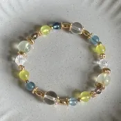 晴光溫室///財運 白水晶 海藍寶 義大利金葡萄石 茶水晶 葡萄石
