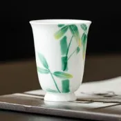 臺灣現貨主人杯手繪節節高升高腳聞香杯家用專用品茗杯