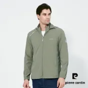 【pierre cardin 皮爾卡登】男款 涼感透氣防曬抗UV彈力可拆式連帽夾克外套-綠色 (5257691-47)