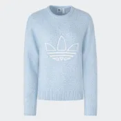 ADIDAS ORIGINALS 愛迪達 阿迪達斯 三葉草 復古 毛衣 女長袖上衣-藍色 RS W SWEATER-JN0715