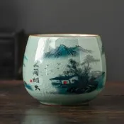 【收藏之家】茶渣缸茶洗缸陶瓷茶葉廢水缸大號桌面倒茶水盅洗茶具盆茶缽建水盂