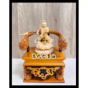 【萬代】新品 神明椅 龍椅 太子椅 檜木神尊 實木 太子爺座椅 三太子 3吋6神尊 中壇元帥 屈椅 實木雕刻 貼椅 龍椅