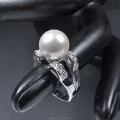 珍珠林~零碼出清.僅此一件~10mm硨磲貝珍珠戒(內徑18MM)~#143+2