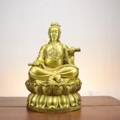 精工純黃銅祖師爺楊筠松銅像風水祖師楊公神像家居供奉坐像擺件