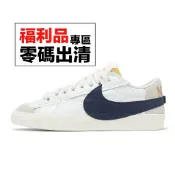 Nike 休閒鞋 W Blazer Low 77 Jumbo 女鞋 白 深藍 大勾勾 零碼福利品 [ACS]