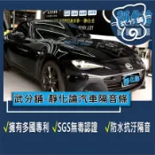 武分舖 靜化論 汽車隔音條 Mazda MX-5 專用 抑制風切聲 防水 防塵 隔音功效