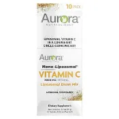 【iHerb】Aurora Nutrascience, Nano-Liposomal®，維生素 C，脂質體混合飲品，3000 毫克，10 包，每包 0.32 盎司（9 克）