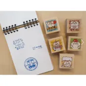 貓咪木頭印章 愛你一世人 生日快樂 okok 加油加油 放空思考 TR台灣鐵道
