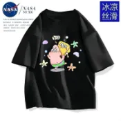 短袖🌟NASA聯名海綿寶寶派大星涼感冰絲短袖T恤男女休閒寬鬆上衣潮夏季💗桃子姊姊居家生活館💗