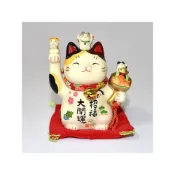(店+)招福大開運 金福槌招財貓 錦彩陶器 日本正版 藥師窯 12cm kc457