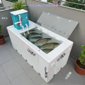 方形食品級PE塑料家用養魚桶3層過濾淨水海鮮水產養殖困水儲水箱 過濾器 過濾箱 淨化器 魚缸過濾 魚池過濾 過濾桶 過濾