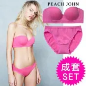 Work Bra Peach John 小可愛 素面平口內衣+內褲 成套 套組 LUCI日本代購 日本空運