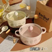 ⚡台灣出貨#麵包薯條泡麵碗陶瓷帶蓋勺學生宿捨方便麵碗雙耳螺螄粉碗湯碗