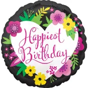 派對城 現貨 【18吋鋁箔氣球(不含氣)-最快樂的生日】 歐美派對 生日氣球 鋁箔氣球  派對佈置 拍攝道具