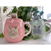 ★刺蝟秘密基地★正版開發票 日本 Decole 龍貓 栗鼠 絨鼠 齧齒 可掛式杯緣子 湯匙 掛匙 筷架 杯子 馬克杯