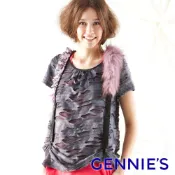 【Gennies 奇妮】破壞感時尚設計春夏孕婦上衣-紫(G3148)