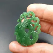 協貿國際日用品生活2館 新款天然玉石a貨和田玉碧玉鳳凰掛件碧玉鏤空吊墜玉墜廠家直銷