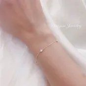 Dragon Jewelry 18k天然真鑽手鍊 10分鑽石3顆共0.30ct