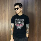 美國百分百【全新真品】KENZO 高田賢三 T恤 棉質 老虎 上衣 短袖 T-shirt logo 短T 黑色 CM18