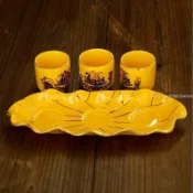 🔥桃園出貨🔥敬神杯組 神明杯組 神明杯 供奉杯 招財進寶供杯 供杯 陶瓷描金供杯座 敬神杯 拜拜用品 陶瓷供奉杯