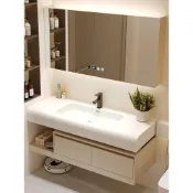 (店+)【芮芮商行】法式輕奢奶油風洗臉盆櫃洗漱台浴室櫃組合人造石檯面洗手盆組合櫃