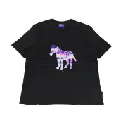 【Paul Smith】PAUL SMITH 彩色簽字LOGO多色斑馬棉質短袖T恤(男款/黑)