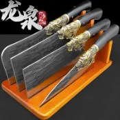 🔥爆款🔥龍泉菜刀組合套裝刀具手工鍛打家用砍骨斬切刀廚師專用切片刀鋒利
